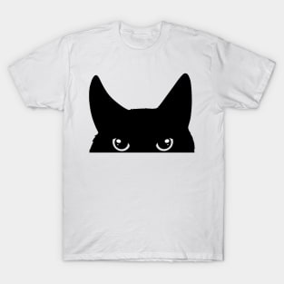 Peeking Black Cat T-Shirt